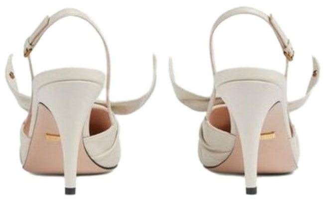 (Women) Gucci 85mm Bow Slingback Pumps White Green 'Beige' 722966-BNC80-3146 Shop (Women) Gucci 85mm Bow Slingback Pumps White Green 'Beige' 722966-BNC80-3146
