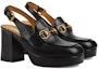 Lookbook (W) Gucci Kasut Tumit Tinggi Kulit 'Keselesaan Mudah Hitam' 771566-0G0V0-1000