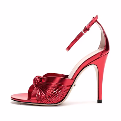 (W) Gucci Leather High Heel Sandals 'Red'