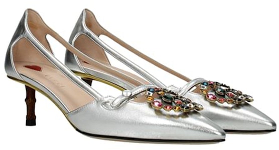 (W) グッチ レディース レザー ハイヒール シューズ 'クリスタル ダブルG シルバー' 519918-B8B00-8106 519918-B8B00-8106 Order (W) グッチ レディース レザー ハイヒール シューズ 'クリスタル ダブルG シルバー' 519918-B8B00-8106 519918-B8B00-8106