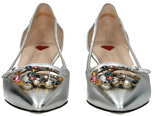 (Women) Gucci Leather High Heel Shoes 'Crystal Double G Silver' 519918-B8B00-8106 Shop (Women) Gucci Leather High Heel Shoes 'Crystal Double G Silver' 519918-B8B00-8106