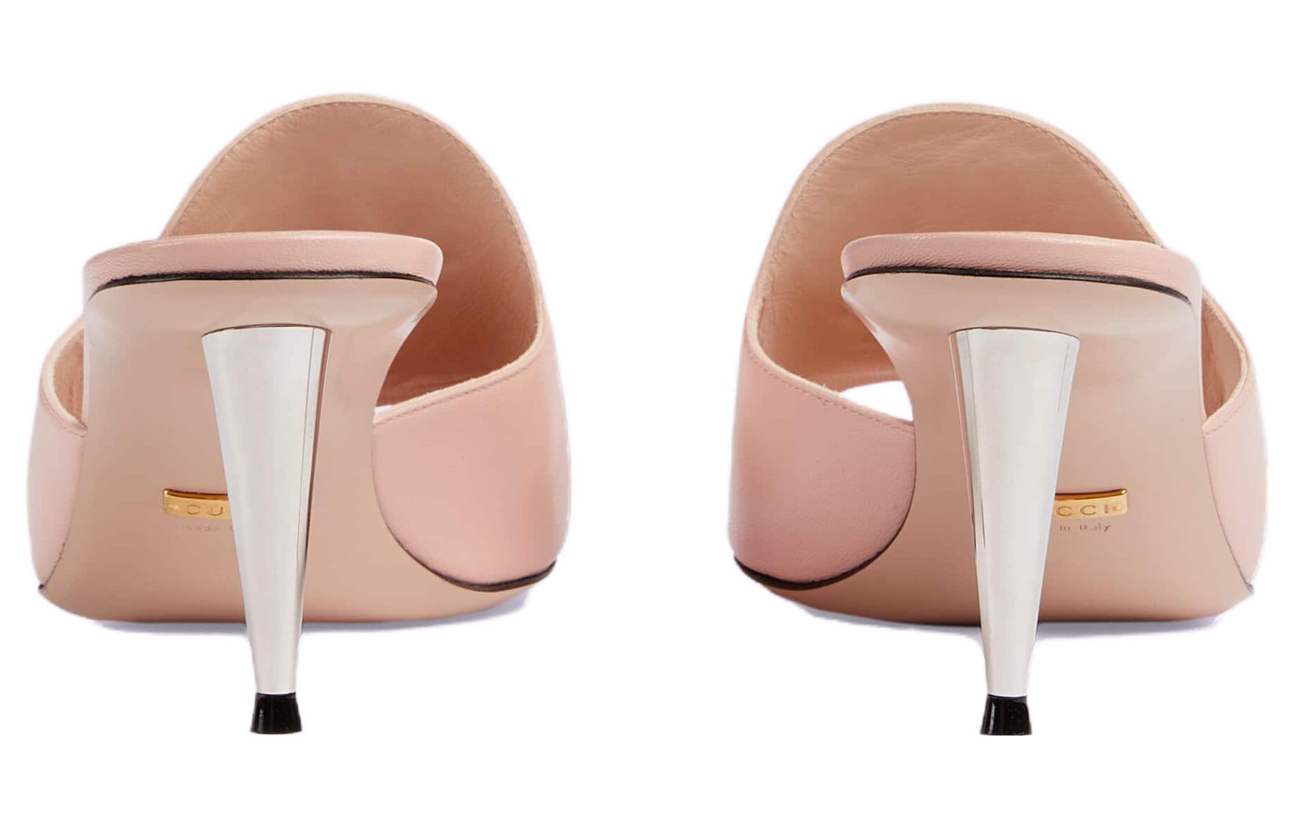 Shop (W) Gucci Slip On Hak Tinggi Kulit 'Pink Fashion' 723391-C9D00-5909