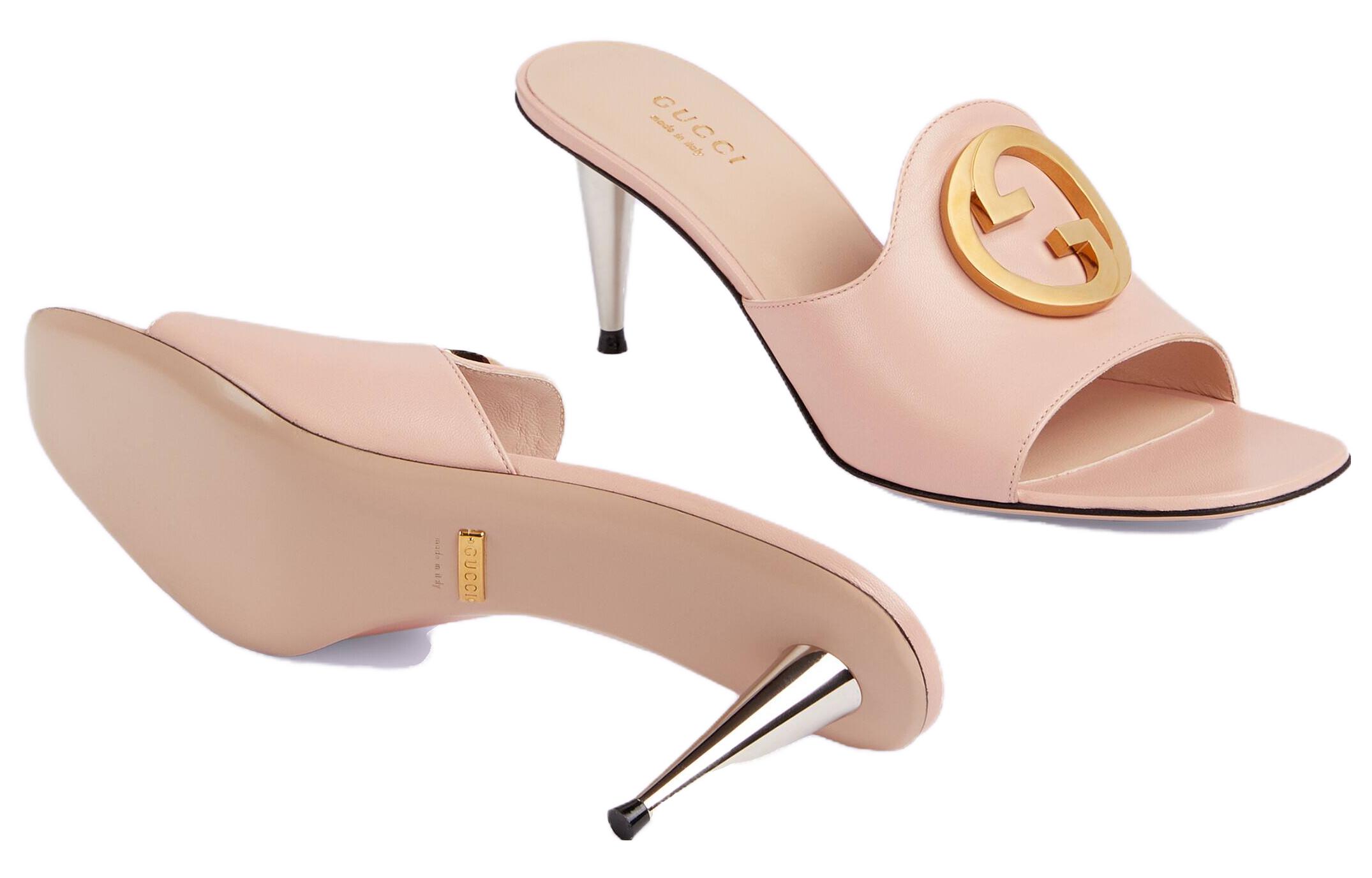 Purchase (W) Gucci Slip On Hak Tinggi Kulit 'Pink Fashion' 723391-C9D00-5909