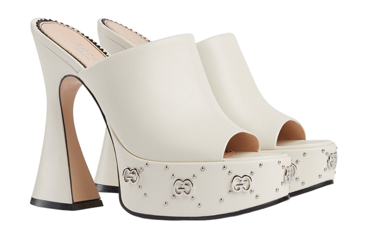 Order (W) Sandal Tumit Tinggi Kulit Gucci 'White Fashion' 740426-C9D00-9022
