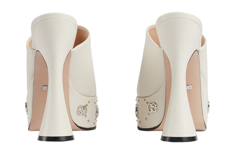 Shop (W) Sandal Tumit Tinggi Kulit Gucci 'White Fashion' 740426-C9D00-9022