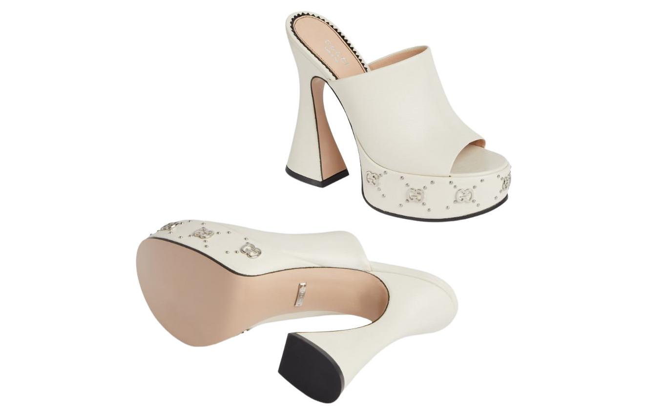 Purchase (W) Sandal Tumit Tinggi Kulit Gucci 'White Fashion' 740426-C9D00-9022