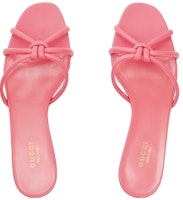 GUCCI古馳 皮革 套穿高跟 一字拖鞋 女款 粉色 Lookbook GUCCI古馳 皮革 套穿高跟 一字拖鞋 女款 粉色