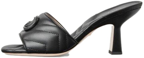 (Women) Gucci Leather High-Heel Slip-on Sandal 'Black' 739133-BKO00-1000 (Women) Gucci Leather High-Heel Slip-on Sandal 'Black' 739133-BKO00-1000