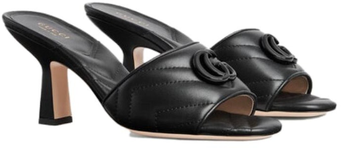 (W) 古驰黑色高跟皮革一字拖鞋 739133-BKO00-1000 Order (W) 古驰黑色高跟皮革一字拖鞋 739133-BKO00-1000