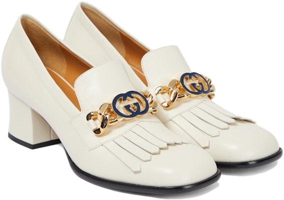 (W) Zapatos de Tacón Alto Gucci Cuero 'Blanco de Tacón Grueso a la Moda' 750532-C9D00-9022 Order (W) Zapatos de Tacón Alto Gucci Cuero 'Blanco de Tacón Grueso a la Moda' 750532-C9D00-9022
