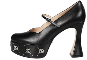 (Women) Gucci Leather High Heels 'Black Comfort Fashion' 740602-C9D00-1000 (Women) Gucci Leather High Heels 'Black Comfort Fashion' 740602-C9D00-1000