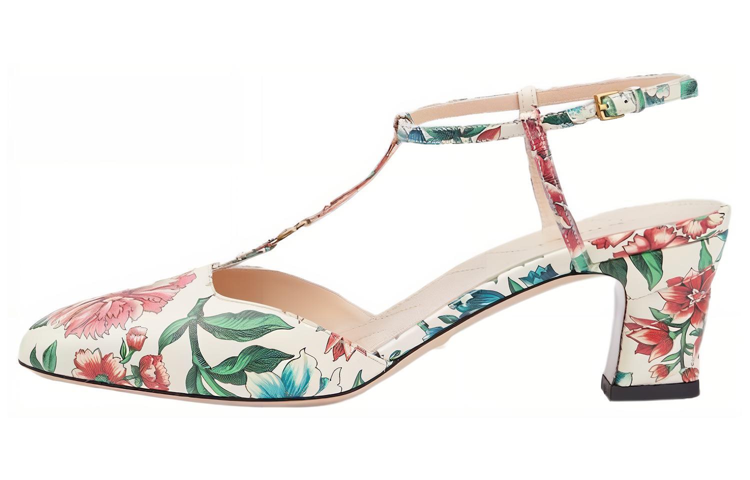 (Women) Gucci Leather High Heels 'Floral' 746393-AAB0B-8464