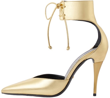 (Women) Gucci Leather High Heels 'Gold Fashion Lace' 717159-U8V00-8009 Buy (Women) Gucci Leather High Heels 'Gold Fashion Lace' 717159-U8V00-8009