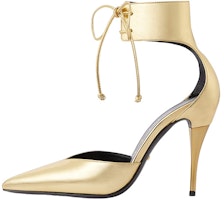 (Women) Gucci Leather High Heels 'Gold Fashion Lace' 717159-U8V00-8009 (Women) Gucci Leather High Heels 'Gold Fashion Lace' 717159-U8V00-8009