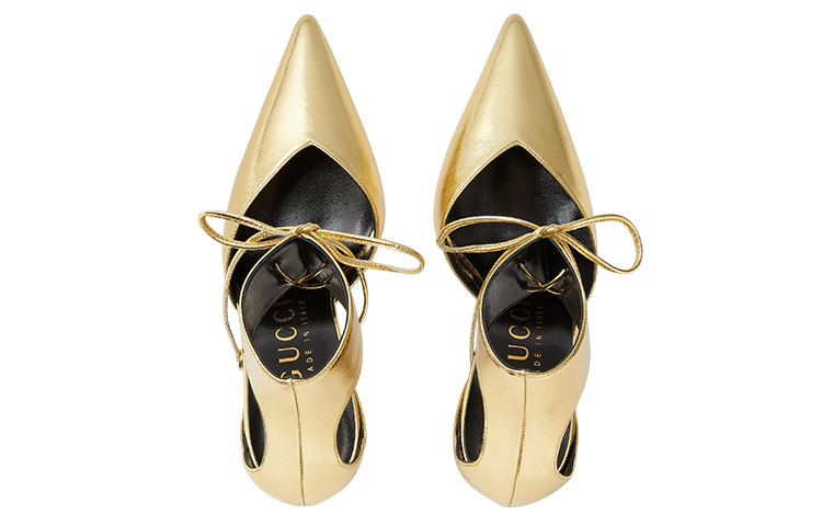Lookbook (Women) Gucci Leather High Heels 'Gold Fashion Lace' 717159-U8V00-8009