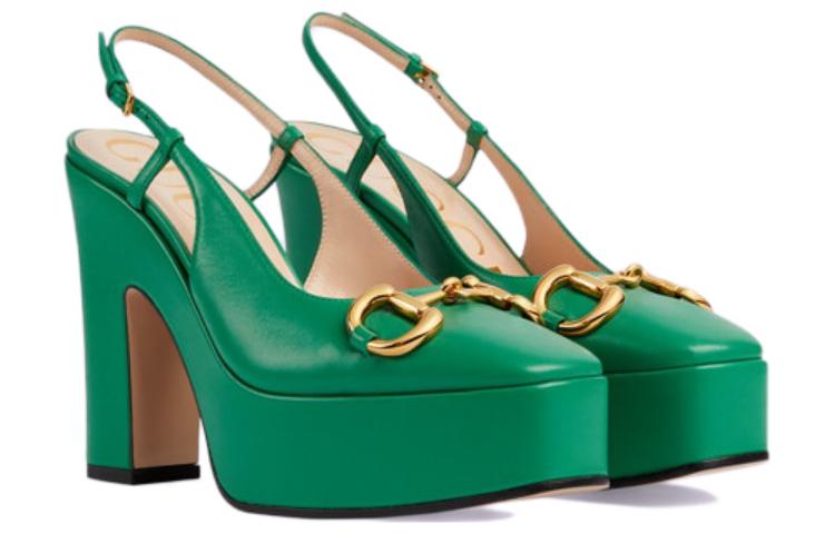 Order (Women) Gucci Leather High Heels 'Green Buckle Fashion' 723837-BKO00-3727