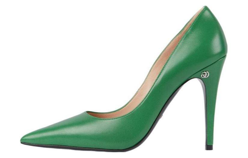 Buy (W) 古驰绿高跟鞋皮鞋 738682-C9D00-3219