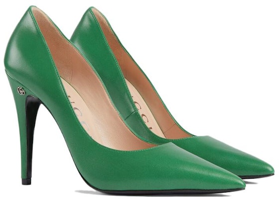 GUCCI古馳 皮革 時尚百搭 細跟 高跟鞋 10.5cm 女款 綠色 Order GUCCI古馳 皮革 時尚百搭 細跟 高跟鞋 10.5cm 女款 綠色