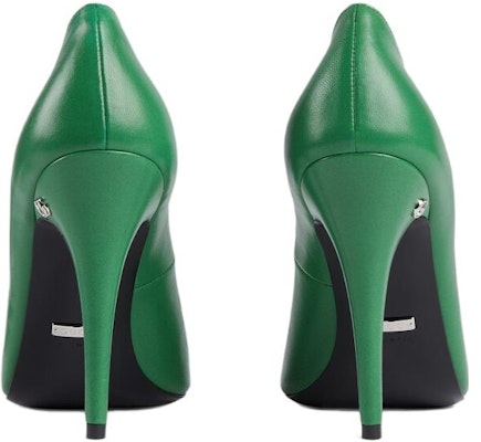 GUCCI古馳 皮革 時尚百搭 細跟 高跟鞋 10.5cm 女款 綠色 Lookbook GUCCI古馳 皮革 時尚百搭 細跟 高跟鞋 10.5cm 女款 綠色