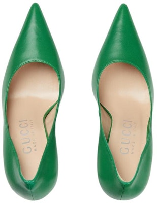 GUCCI古馳 皮革 時尚百搭 細跟 高跟鞋 10.5cm 女款 綠色 Shop GUCCI古馳 皮革 時尚百搭 細跟 高跟鞋 10.5cm 女款 綠色