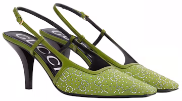 Shop GUCCI古馳 皮革 輕便扣環 細跟 高筒鞋 7.5cm 女款 綠色