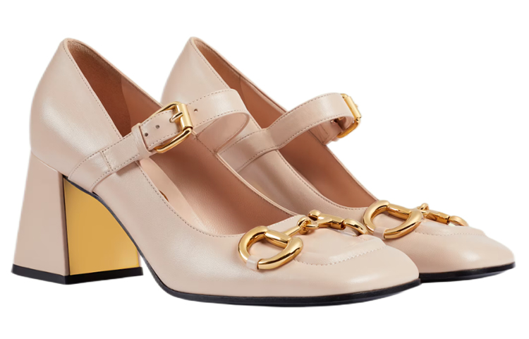 Lookbook (Women) Gucci Leather High Heels 'Pale Pink Horsebit' 694855-C9D00-6705