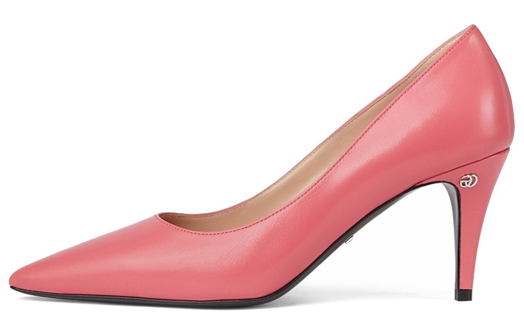 Buy (W) Tacones Altos de Cuero Gucci 'Doble G Rosa' 738683-C9D00-6627