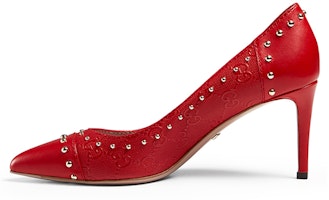 (Women) Gucci Leather High Heels 'Red Fashion' 386045-AIY40-6523 (Women) Gucci Leather High Heels 'Red Fashion' 386045-AIY40-6523