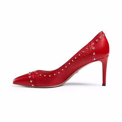 (W) Gucci Leather High Heels 'Red Fashion'