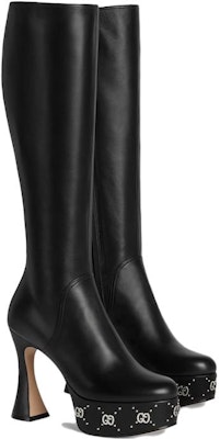 (W) Gucci Sepatu Boot Tinggi Kulit 'Nyaman Modis Hitam' 750519-BKO00-1000 Lookbook (W) Gucci Sepatu Boot Tinggi Kulit 'Nyaman Modis Hitam' 750519-BKO00-1000