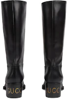 Purchase (Women) Gucci Leather High Top Boots 'Comfort Chunky Heel - Black' 758290-AACGW-1000