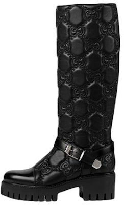 (Women) Gucci Leather High-Top Slip-On Boots 'Black' 718387-DS8U0-1000 Buy (Women) Gucci Leather High-Top Slip-On Boots 'Black' 718387-DS8U0-1000