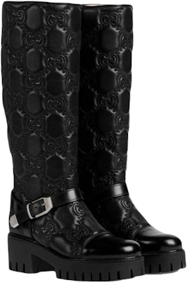 (Women) Gucci Leather High-Top Slip-On Boots 'Black' 718387-DS8U0-1000 Lookbook (Women) Gucci Leather High-Top Slip-On Boots 'Black' 718387-DS8U0-1000