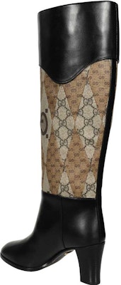 (W) Gucci Boots Kulit High-Top Tanpa Tali 'Hitam Cokelat' 718258-AABAJ-1080 Lookbook (W) Gucci Boots Kulit High-Top Tanpa Tali 'Hitam Cokelat' 718258-AABAJ-1080