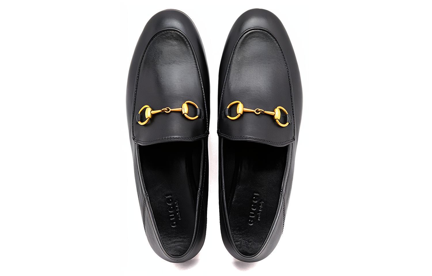 Shop (W) Gucci Kasut Loafer Kulit Horsebit 'Hitam' 414998-DLC00-1000