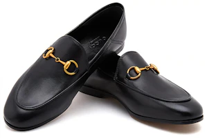 Shop GUCCI 古馳 皮革馬嚼銜扣樂福鞋 女款 黑色