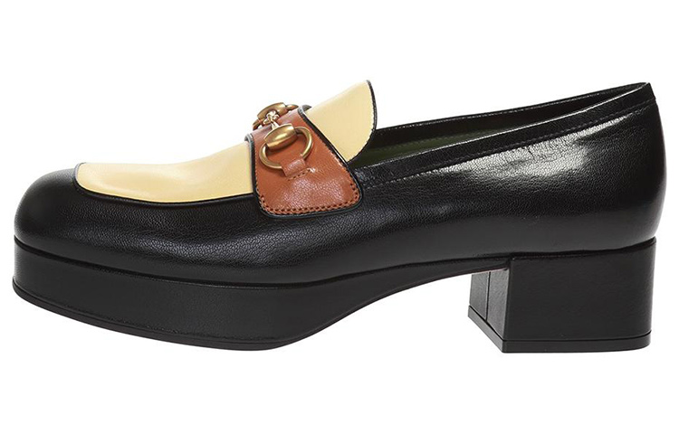 (Women) Gucci Leather Horsebit Loafer 'Black Yellow' 565365-0G0W0-1066