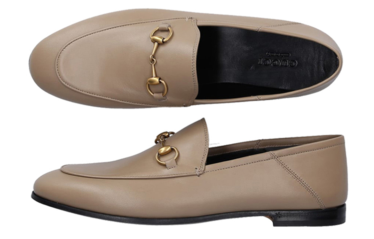 Purchase (W) Gucci Leren Horsebit Loafer ''Mud Beige'' 414998-DLC00-2606