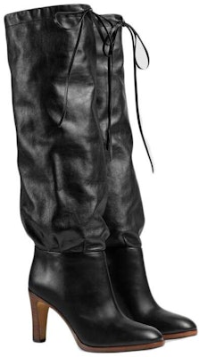 (W) Gucci Sepatu Boot Tinggi Kulit Tali 'Black Heel' 522689-0QH00-1000 Order (W) Gucci Sepatu Boot Tinggi Kulit Tali 'Black Heel' 522689-0QH00-1000