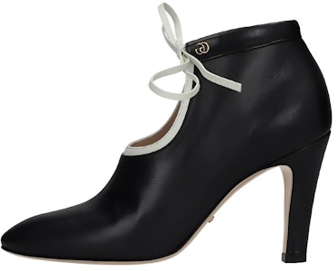 GUCCI 古馳 皮革系帶中跟時尚短靴 女款 黑色 Buy GUCCI 古馳 皮革系帶中跟時尚短靴 女款 黑色