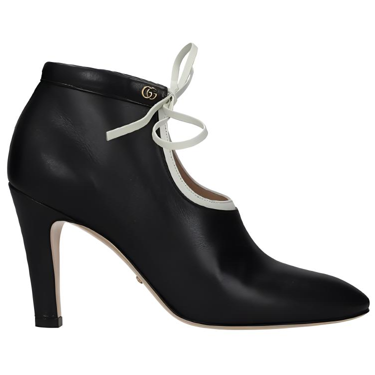 Order (Women) Gucci Leather Lace-Up Mid-Heel Boot 'Black' 626736-DMBT0-1081