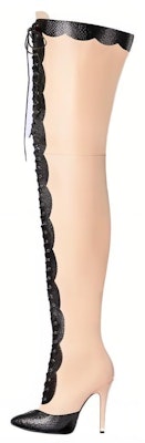 (W) 古驰皮革系带过膝靴 '米色-黑色' 726079-AABEV-1097 Buy (W) 古驰皮革系带过膝靴 '米色-黑色' 726079-AABEV-1097