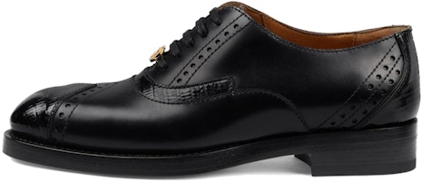 (Women) Gucci Leather Lace-up Shoes 'Black' 750567-AACD2-1000 (Women) Gucci Leather Lace-up Shoes 'Black' 750567-AACD2-1000
