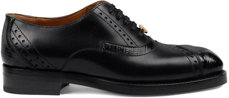 GUCCI古馳 皮革 布洛克圓頭繫帶 女士休閒單鞋 女款 黑色 Order GUCCI古馳 皮革 布洛克圓頭繫帶 女士休閒單鞋 女款 黑色