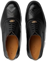 GUCCI古馳 皮革 布洛克圓頭繫帶 女士休閒單鞋 女款 黑色 Shop GUCCI古馳 皮革 布洛克圓頭繫帶 女士休閒單鞋 女款 黑色