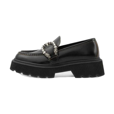 (W) Gucci Leather Loafer 'Black'
