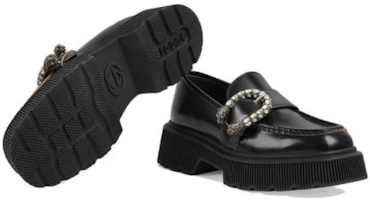 Shop GUCCI古馳 皮革 樂福鞋 女款 黑色
