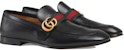 (W) Gucci Loafer Kulit 'Hitam Double G Web' 428609-D3VN0-1060