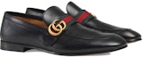 Order (W) Gucci Loafer Kulit 'Hitam Double G Web' 428609-D3VN0-1060
