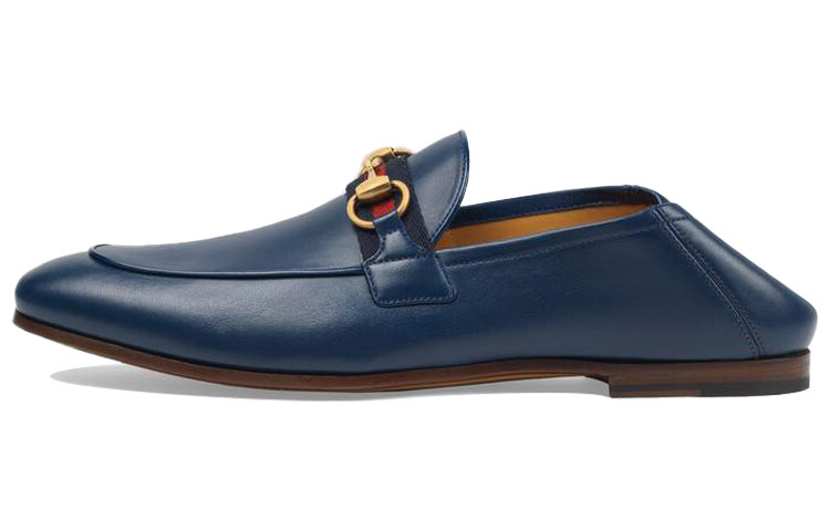 (Women) Gucci Leather Loafer 'Blue Horsebit with Red & Green Web' 581513-DLCC0-4268